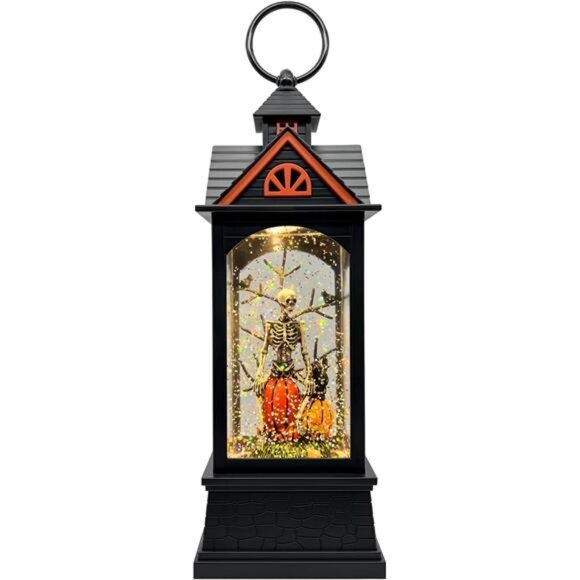 Halloween Snow Globe Lantern with 6 Hour Timer Halloween...